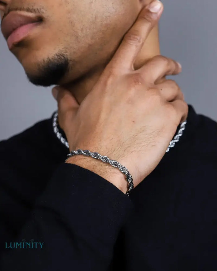 CLEAN ROPE BRACELET - 8MM WHITE GOLD