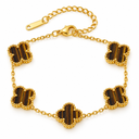 Clover Bracelet, Amber, four-petal design on white background