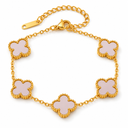 Clover Bracelet, Scrub Powder, four-petal design on white background