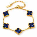 Clover Bracelet, Starry Sky Dark Blue, four-petal design on white background
