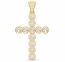 AI-generated illustrative product photo of the Clustered Cross Pendant in yellow gold