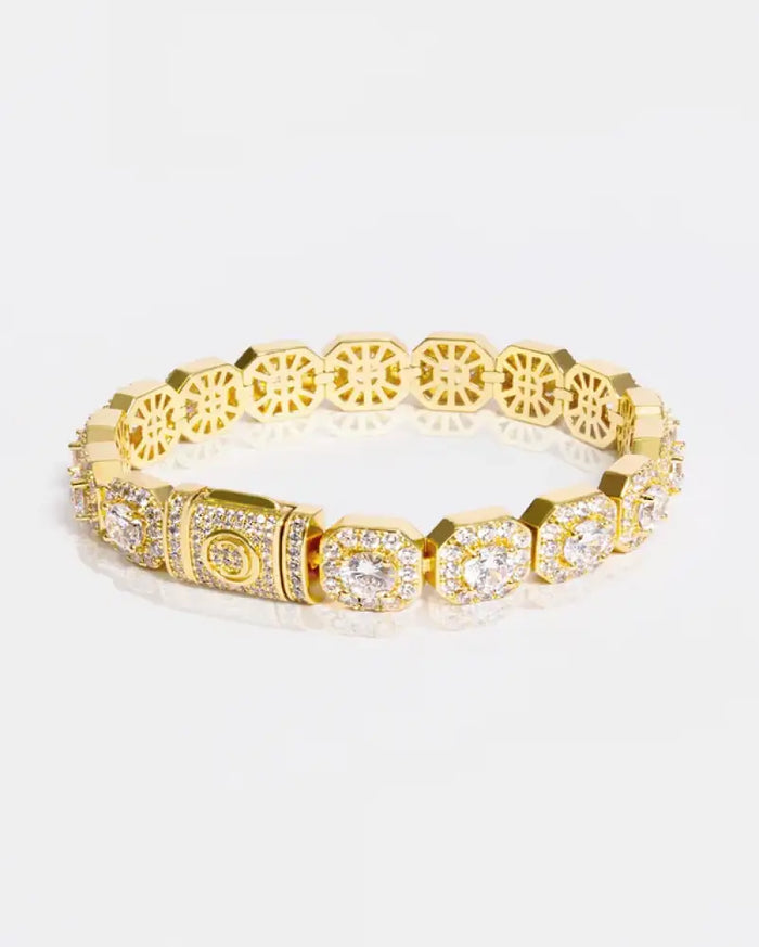 CLUSTERED TENNIS BRACELET - 7MM GOLD Bracelets