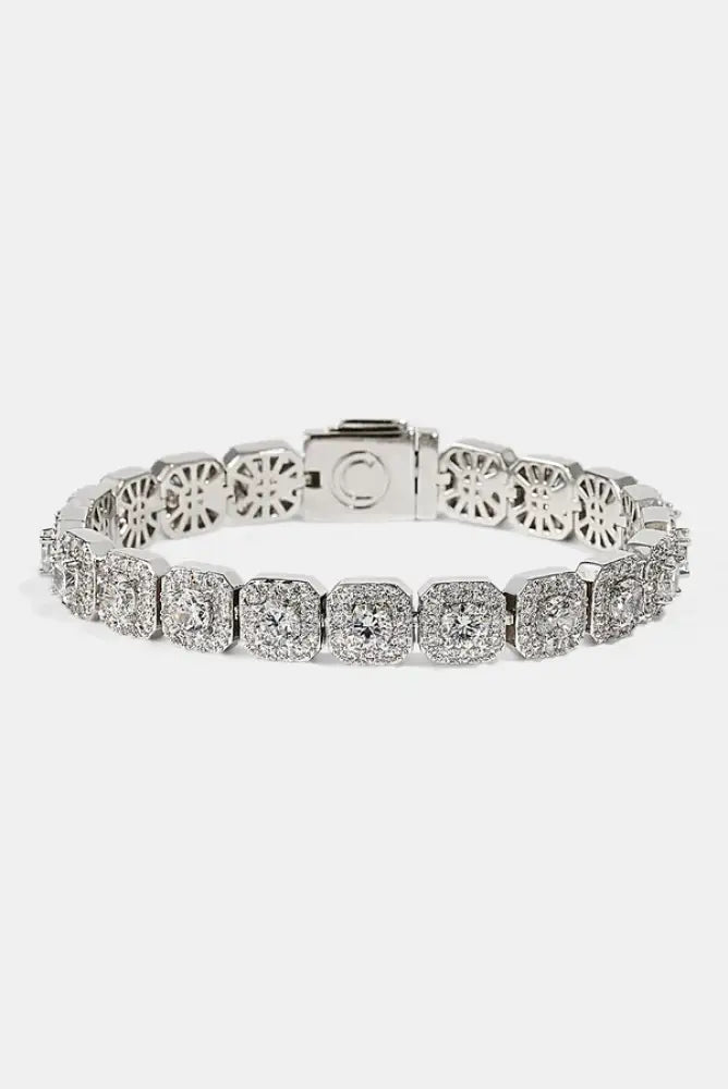 CLUSTERED TENNIS BRACELET - 7MM WHITE GOLD Bracelets