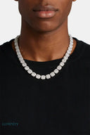 CLUSTERED TENNIS CHAIN - 7MM WHITE GOLD Chains