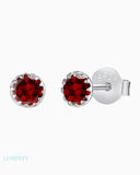 COLORED STUDS Red Earrings