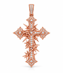 AI-generated illustrative product photo of the Cross Spike Pendant in rose gold