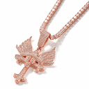 Cross Wing Pendant in Rose Gold, faithful finish recolour of the original product photograph