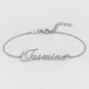 AI illustrative 925 Sterling Silver sample for CUSTOM ENGLISH BRACELET; sample name reads Jasmine