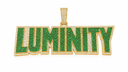 AI illustrative Gold finish reference for customizable emerald LUMINITY pendant