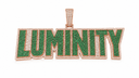 AI illustrative Rose Gold finish reference for customizable emerald LUMINITY pendant