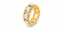 Double Stone Iced Ring Gold variant