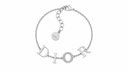 AI-generated illustrative product photo of DR Gold Bracelet in white-gold finish.