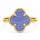 Clover Ring, Purple colour, Gold finish
