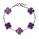 925 Clover Bracelet Violet 925 Sterling Silver