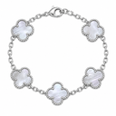 925 Clover Bracelet Grey Mother of Pearl 925 Sterling Silver