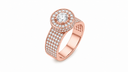 AI-generated illustrative Rose Gold finish for ICED CIRCLE RING; verify finish against the physical product.