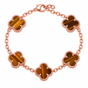 Brown clover bracelet in rose gold
