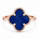 Clover Ring, Blue colour, Rose Gold finish