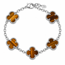Brown clover bracelet in 925 sterling silver