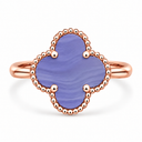 Clover Ring, Purple colour, Rose Gold finish