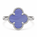 Clover Ring, Purple colour, White Gold finish