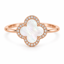 Clover Ring, White Mother of Pearl colour, Rose Gold finish