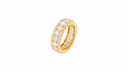 AI-generated illustrative Gold finish for Moissanite Iced Band Ring; verify finish against the physical product.
