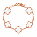 925 Clover Bracelet White Mother of Pearl Rose Gold Plated