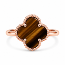 Clover Ring, Brown colour, Rose Gold finish