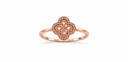 Clover Ring crystal colour, rose gold finish; solid rose gold shank