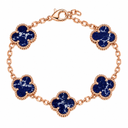 925 Clover Bracelet Peter Blue Rose Gold Plated