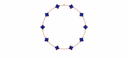 AI-generated illustrative product image for 925 10 Clover Necklace: blue enamel clover necklace in 925 sterling silver with rose gold plating