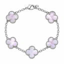 925 Clover Bracelet Pink Mother of Pearl 925 Sterling Silver
