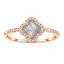 Clover Ring, Grey Mother of Pearl colour, Rose Gold finish