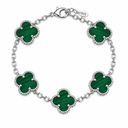 925 Clover Bracelet Green 925 Sterling Silver