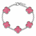 925 Clover Bracelet Rose Pink 925 Sterling Silver square image