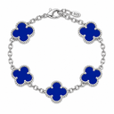 925 Clover Bracelet Blue enamel 925 Sterling Silver finish