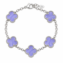 925 Clover Bracelet Chalcedony 925 Sterling Silver
