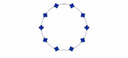 AI-generated illustrative product image for 925 10 Clover Necklace: blue enamel clover necklace in 925 sterling silver