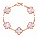 925 Clover Bracelet Pink Mother of Pearl Rose Gold Plated