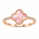 Clover Ring, Pink Mother of Pearl colour, Rose Gold finish