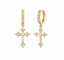 AI-generated illustrative product photo showing Faith Earrings in Gold finish