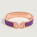 AI-generated illustrative H Gold Bracelet in Purple enamel with Rose Gold finish