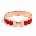 AI-generated illustrative H Gold Bracelet in Red enamel with Rose Gold finish