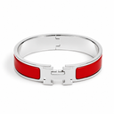 AI-generated illustrative H Gold Bracelet in Red enamel with Silver finish