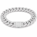 ICED CUBAN BRACELET - 10MM WHITE GOLD - Bracelets