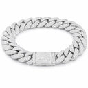 ICED CUBAN BRACELET - 14MM WHITE GOLD - Bracelets