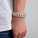 ICED CUBAN BRACELET - 14MM WHITE GOLD - Bracelets