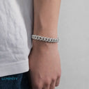 ICED CUBAN BRACELET - 6MM WHITE GOLD - Bracelets