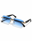 AI-generated Iced Frames product image, Baby Blue with Gold colourway